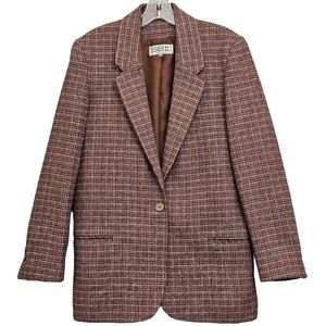 Vintage SBII By Bitterman Brown,Blue,Pink  Wool Tweed Australian Coat